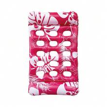 1 pieza Cama flotante con forma de caparazón de tortuga inflable, material de PVC, flotador inflable portátil para adultos adecuado para playa, piscina, fiesta y recreación acuática - Sillón reclinable flotante con agujero de hoja de monstera corta - Ver 16