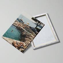 1pc Framed/Unframed Summer Coastal Ocean Luxury Canvas Poster Mediterranean Travel Landscape Old Money Aesthetic Wall Art Print Vintage Beach House Decor Painting For Drom,Living Room,Bedroom,Modern Home Decoration - Poster - View 5