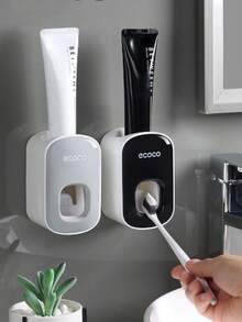 1 pieza Dispensador de pasta de dientes automático de lujo - Montado en la pared, sin necesidad de perforar, fácil de limpiar, ahorra espacio, impermeable, exprime la pasta de dientes sin esfuerzo, accesorio de almacenamiento para el baño, sin necesidad de presionar manualmente, dispensador de pasta de dientes que ahorra tiempo y esfuerzo - Multicolor - Ver 16
