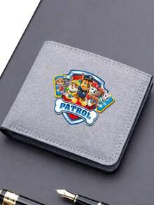 1pc Paw Patrol Cartoon Printed Short Canvas Wallet Zipper Wallet Denim New Ultra-Thin Design Birthday Gifts - Multicolor - View 13