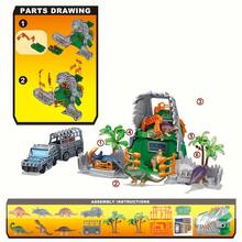 Dinosaur Basic Model Toy, T-Rex Head Storage And Construction Toy Set Includes Base Camp, Transport Truck, Fence And Trees, Suitable For Boys And Girls Creative Role Play - Green - View 8