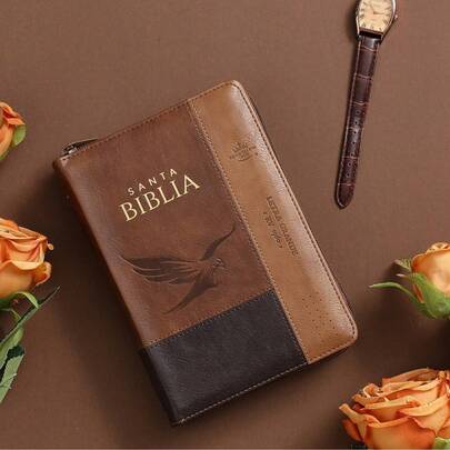 Biblia RVR60 Tamaño Compacto Letra Grande 12 puntos i/piel tricolor café/café/café águila con cierre e índice