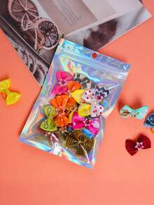 20/1 Stück holografische wiederverschließbare Verpackungsbeutel, süße bunte geruchsdichte Kunststoff-Reißverschlussbeutel aus Aluminiumfolie, holografische Beutel geeignet für Lebensmittelaufbewahrung, Schmuckverpackung, geeignet für kleine Unternehmen, laserholografische wiederverschließbare OPP-Beutel, Schmuck-Einzelhandelsbeutel, Geschenkverpackungsbeutel, Weihnachten - Verschiedenfarbig - Übersicht 5