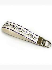 1个双面刺绣布艺钥匙扣，包包挂饰，双层缎带钥匙扣，编织挂绳钥匙扣配件，印花钥匙扣挂绳，女士汽车/包包挂绳，通用挂绳，适合作为礼物，也是一份很棒的母亲节礼物，手机挂饰 - 多色 - 查看 14