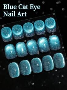 XEIJAYI 1瓶15毫升海蓝色猫眼甲油胶，UV/LED灯固化，持久速干甲油胶 - 女士理想礼物 - 藍色 - 查看 4