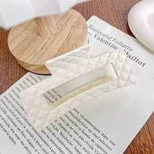 Kẹp tóc bằng da màu be mờ đa năng, kẹp tóc hình thoi vuông tối giản, phụ kiện tóc bán sỉ - Nhiều màu - Xem 10