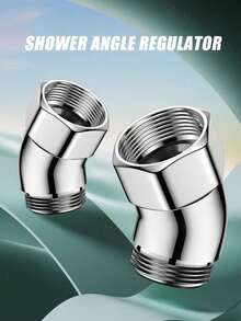 塑料淋浴喷头角度调节器、旋转接头、淋浴喷头旋转弯头适配器 - 銀色 - 查看 3