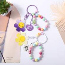 2个亚克力向日葵珠手机链钥匙扣吊坠，情侣汽车包包钥匙扣吊坠 - 彩色 - 查看 6