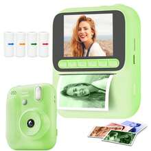 كاميرا طباعة فورية مع إطارات ممتعة وفلاتر ألوان، كاميرا رقمية 1080P HD مع تكبير 8X وتصوير متتابع وفلاش، تأتي مع 4 لفات من ورق الطباعة الملون، كاميرا فورية مع لعبة ألغاز ومشغل موسيقى، هدية عيد الميلاد والكريسماس - متعدد الألوان - مشاهدة 17