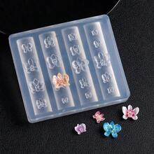 Butterfly Orchid & Lily Silicone Nail Art Mold, 3D Flower Nail Decoration Mold With Carving Pen, Transparent Modeling Template For Hibiscus & Cherry Blossom Design, Suitable For Spring/Summer Resin & Epoxy Professional Supplies - Clear - View 7