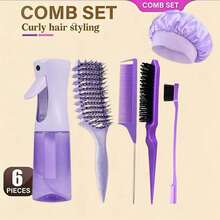 Set de 6/3 piezas de herramientas para peinado | Incluye botella de spray de 200ml, peine volumizador, peine de cola y tapa difusora de spray rizado - Multicolor - Ver 11