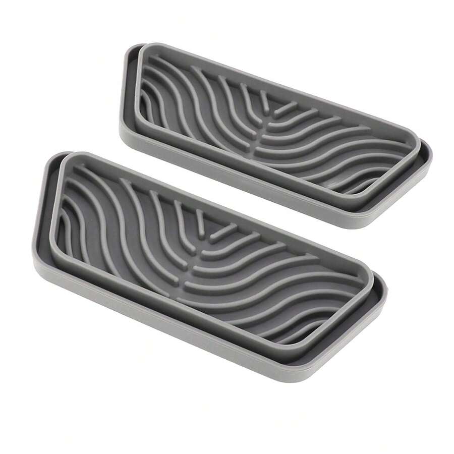 2Pcs Refrigerator Water Drip Tray Catcher Trapezoidal Silicone Refrigerator Drip Tray Catcher For GE For Samsung Grey,Organizer Frigo Frigorifero - View 1