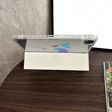 1pc Gradient World Map & Airplane Route Print Tablet Protective Case With Pencil Slot, Compatible With IPad 10.9/10.2/Air 5th Gen/Pro11/10th/9.7/Air 2/(7th Gen)/(8th Gen)/Air 4/5/Pro 11/10th Generation 10.9 Inch 2022 Model, Smart Sleep/Wake Function, Fashionable Tablet Accessory, Suitable For Mi 5/5PR/6/6PRO/7/7PRO/Galaxy Tab S10+/S9/A9 - Multicolor - View 3
