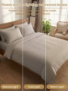 Bộ chăn ga gối 2/3 món, bộ đồ giường, bộ vỏ chăn màu trơn thân thiện với da, bộ vỏ chăn kiểu dáng đơn giản, thoải mái và mềm mại, thoáng khí, quà tặng Phục Sinh lý tưởng, quà tặng Ngày của Mẹ, quà tặng ngày lễ hoàn hảo, phù hợp với giường đơn/đôi/cỡ lớn/cỡ King/cỡ Queen - lý tưởng cho phòng ngủ, phòng khách, ký túc xá, 1 vỏ chăn kèm 1/2 vỏ gối (không kèm ruột chăn), có thể giặt máy. - Nâu nhạt - Xem 6