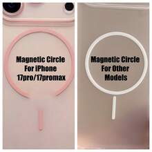 1 pieza Funda protectora magnética mate transparente anti-caída de 4 esquinas, compatible con iPhone 17 Air 16 15 14 13 Pro Max Plus, cubierta trasera de TPU suave, compatible con carga inalámbrica - Rosa - Ver 3