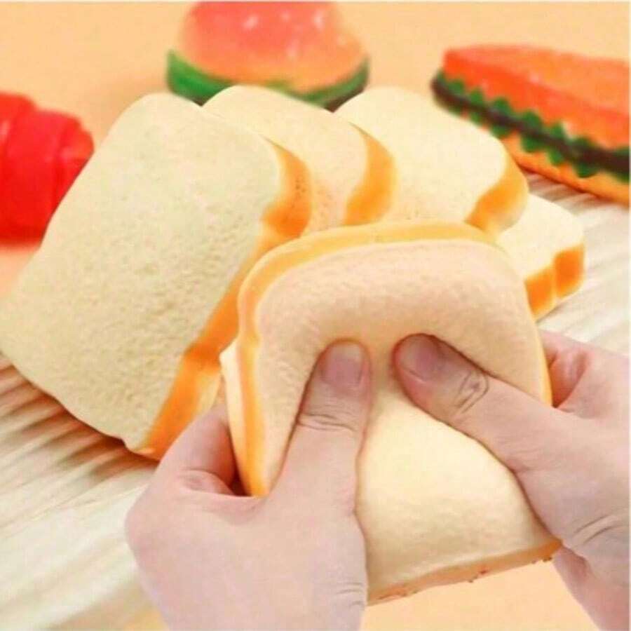 1 món đồ chơi giảm căng thẳng - Mô hình bánh mì sống động như thật, đồ chơi mềm nở chậm, quà tặng hài hước (kiểu bánh mì nướng) - Nhiều màu - Xem 1