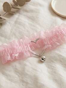 Cadena de pierna con campana con forma de corazón, accesorio de joyería de encaje punk para el muslo de las mujeres - Multicolor - Ver 9