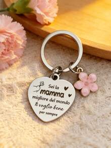 Quà tặng Ngày của Mẹ, Quà cho Mẹ, Móc khóa dành cho Mẹ, Quà tặng Ngày của Mẹ sáng tạo, Quà sinh nhật cho Mẹ, Quà kỷ niệm ngày cưới cho Mẹ, Khẩu hiệu quà tặng Ngày của Mẹ sáng tạo, Phong cách giản dị, Thanh lịch, Hợp kim kẽm, Quà tặng Ngày của Mẹ - Bạc - Xem 6