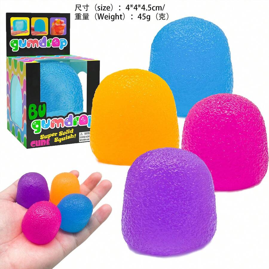 1pc Random Nido Texture Cube Squeeze Toy, Super Durable Jelly Stress Ball, Slow Rebound Malt Sensory Relief, Suitable For Adults And Teens, Perfect Birthday Party Holiday Gift