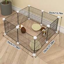 宠物猫咪围栏，高密度网格互锁魔术贴笼子，兔子松鼠小型动物幼犬围栏，防逃脱 - 彩色 - 查看 2