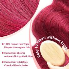 34 Inch 250% Density Burgundy Lace Front Wigs Human Hair 13x4 99j Body Wave Lace Front Wigs Human Pre Plucked Red Wig 99j Burgundy Lace Front Wigs Human Hair Wigs For Women - S99J - 查看 8