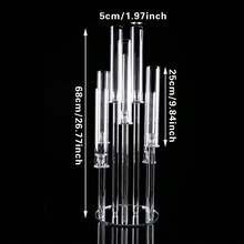 Bộ 6 chân nến tròn trong suốt, được làm từ chất liệu acrylic cao cấp với vẻ ngoài sang trọng và thanh lịch, gồm đế tròn trong suốt và 6 chân nến có chiều cao khác nhau, thích hợp cho đám cưới, tiệc tùng, trang trí bàn và tạo không khí lãng mạn. - Một cỡ - Xem 10