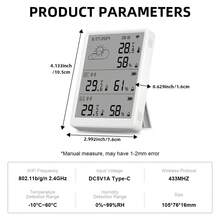 WiFi Smart Temperature & Humidity Monitor Set – 1 Display + 3 Sensors, Wireless 433MHz, APP Remote Viewing, Works With Alexa, Data Storage & Export, Temperature/Humidity Alarm, Smart Scene Automation, Weather Station Function, For Home Greenhouse Wine Cellar - Multicolor - View 4