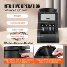 USD Coin Sorter, Coin Sorter Machine For USD Coin 1￠ 5￠ 10￠ 25￠, Sorts Up To 230 Coins/Min, Coin Sorter And Wrapper Machine Holds 200 Coins Included 4 Coin Tubes, Black - Sorting Only - View 4