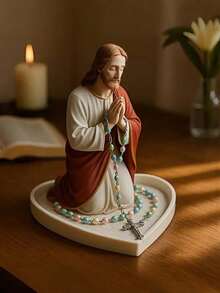 Virgin Mary Rosary Holder, Rosary Rack, Catholic Home Decor, Elegant Virgin Mary Prayer Rosary Box, Religious Gift, Catholic Gift, Suitable For Bedroom, Living Room, Office Desk Decoration - Multicolor - View 1