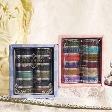 12 Rollos/Caja Pegatinas de Cinta, Serie Satin Dream, Cinta de Encaje Exquisita de Borde Ultrafino, Suministros para Scrapbooking, Accesorios para Cuadernos, Utilizados para Decorar Tarjetas, Marcos de Fotos, Computadoras, Fundas de Teléfono, Tazas de Agua, Revistas Chatarra, Estuches de Lápices, Maletas, Pegatinas Decorativas de Escritorio, Pegatinas de Vuelta a Clases, Pegatinas Divertidas de Útiles Escolares, Pegatinas para Laptop Kindle papelería manualidades libro de sticker estikers - cinta adhesiva - Ver 1