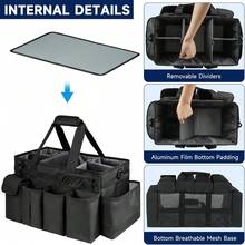Cleaning Caddy Bag,Extra Large Cleaning Supplies Organizer With Handle For Housekeepers - Black - View 4