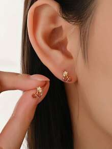 1 Đôi bông tai hình quả anh đào bằng bạc Sterling S925, kiểu dáng ngọt ngào, sang trọng dành cho nữ. - anh đào - Xem 7