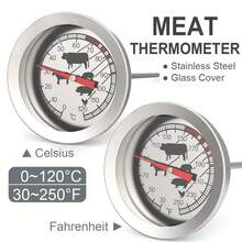 10,5 cm köttermometer i rostfritt stål, utomhusgrill, baktermometer, hög precision, batterifri, enkel avläsning - A - Visa 7