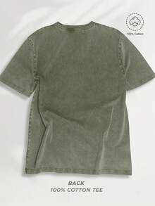 1 Piece Women's Washed Cotton T-Shirt, Casual Y2K Pattern Printed T-Shirt, Loose And Slim Fit, Suitable For All Body Types, Skin-Friendly, Breathable, Soft And Comfortable Fabric, Simple And Neat Cut, Versatile For Everyday Wear, Perfect For Home, Commuting, And Travel, Machine Washable, Shipped From Local Warehouse, Suitable As A Gift. Soft Fabric - màu xanh lá - Xem 2