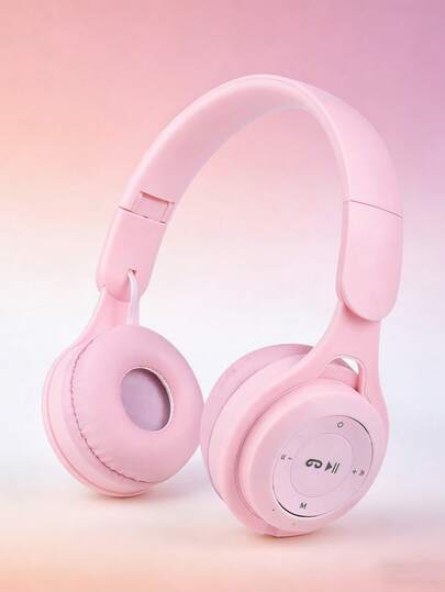 Gerripuer Foldable Wireless Headphones With Microphone, Macaroon Design, HIFI Bass, Affordable Gift, Fashionable For New Year & Valentine's Day