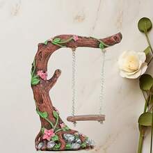 Swaying Tree Garden Decoration - Pink Flowers On A Vintage Stump, Suitable For Succulents And Indoor Tabletop Displays, A Unique Rustic-Style Gift, Perfect For Outdoor Space Decoration, And An Ideal Birthday And Holiday Present. - Swing - View 3