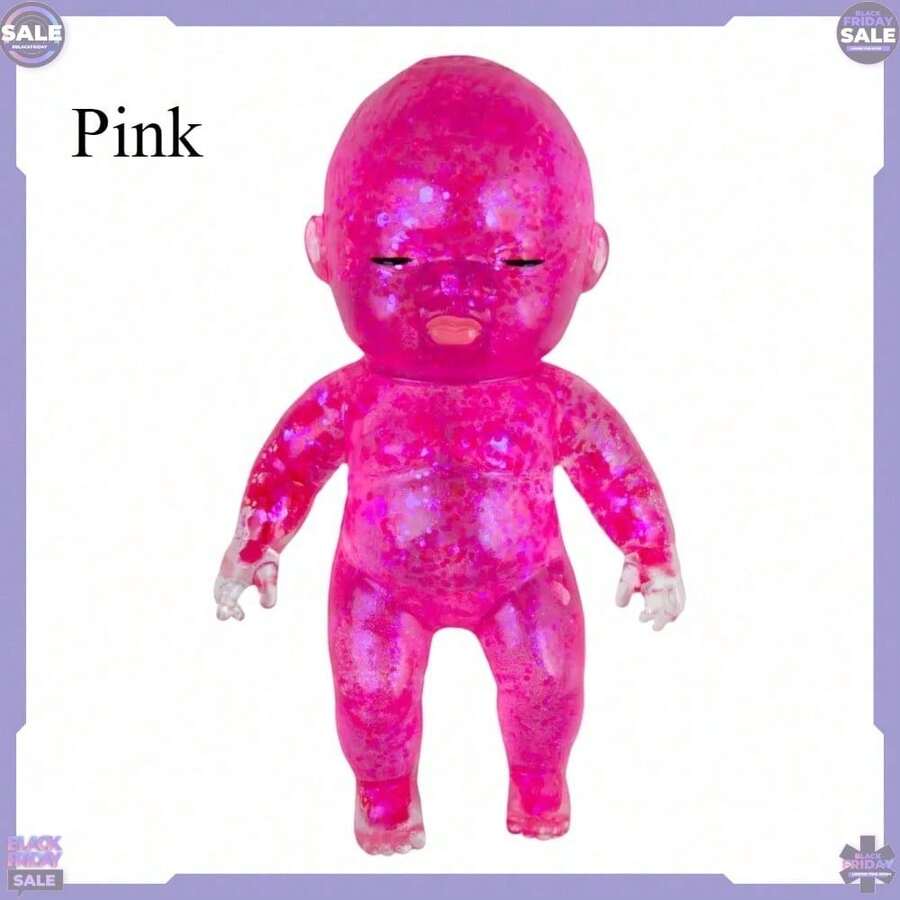 Squishy Babies Glitter Soft Moldable Cute Squishy Slow Rise Relaxing Sensory Fidget Relief Anxiety Stress Fun Desk Accessory For Adults Hot Pink - Màu Hồng Tươi - Xem 1