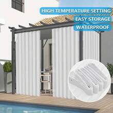 1pc Outdoor Patio High Temperature Pleated Wrinkle-Resistant Curtain, Oxford Cloth Hanging Fabric, Foldable Invisible Curtain For Doorway, Balcony Sun Shading, Room Divider - 1PC - View 3