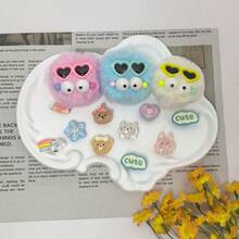 13pcs/Set Colorful Cute Sunglass Plush Pom Pom + Small Accessories, Shoe Charms, Suitable For Sandals & Slippers, Lively Decoration, Holiday & Party Supplies, Perfect Gift (Shoes Not Included) - Multicolor - View 14