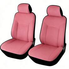 2pcs Car Accessories, Pink Ladies Car Seat Covers, Car Decor, Car Seat Covers, Car Interior Accessories, Men's Car Seat Covers, Full Set Of Car Essentials, Red, Purple, Gray, Black, Beige, Suitable For All Seasons, Dust And Stain Resistant, Summer Breathable Car Seat Covers, Suitable For Cute Ladies, Universal Fabric Front Seat Covers, Fit For Sedan, SUV And Van, 2 Front Seat Covers And 2 Headrest Covers - Multicolor - View 9