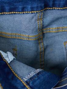 Wide-Leg Denim Pants With A Flattering High Waist And Functional Cargo-Style Side Pockets - Medium Blue H2KB14 - View 8