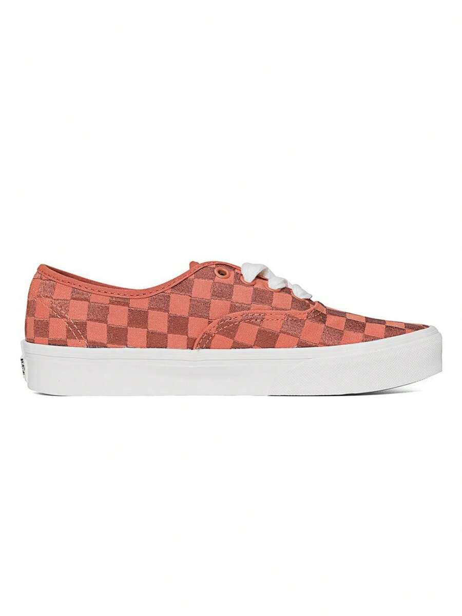 Giày Vans Authentic dành cho nam và nữ, chất liệu vải canvas kẻ caro, kiểu dáng thấp cổ, giày casual đôi VN0009PVORA - trái cam - Xem 1