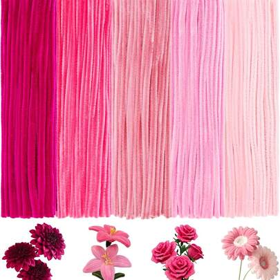 500pcs Pipe Cleaner Set, Upgraded Flexible Fabric Fluffy Line Batch Handicraft Flower Cleaning Stick, Suitable For Beginners DIY Art And Handicraft Project Decoration Twist Stick Suitable For Gifts, Home Decoration, Parties, Weddings