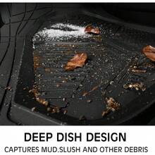 Heavy Duty Rubber Car Mats With Cargo Liner Deep-Dish All Weather Universal Trim-To-Fit For SUVs Trucks Sedans Waterproof Anti-Slip Trimmable V12 Black - 全黑 - 查看 4
