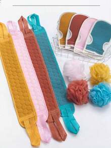 Bộ dụng cụ chà lưng tẩy tế bào chết chuyên nghiệp 3 trong 1 hai lớp dày dặn với cát thô – Khăn tắm dài, bông tắm, găng tay chà rửa cho nam và nữ, loại bỏ tế bào chết mạnh mẽ không gây đau rát, bộ dụng cụ vệ sinh phòng tắm. - Màu xanh lam - Xem 6