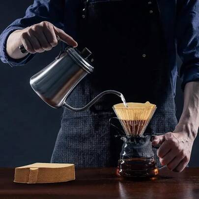 Giấy lọc cà phê hình chữ V, giấy lọc cho máy pha cà phê Espresso và Moka Pot, giấy lọc cà phê hình chữ V được thiết kế đặc biệt.