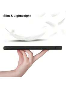 Solid Color Matte Three-Fold Tablet Protective Case, Compatible With Samsung Galaxy Tab Tablet Protective Case, Compatible With Samsung Galaxy Tab S10lite, Intelligent Sleep Wake-Up, Lightweight And Portable, All-Inclusive And Fall-Resistant, Compatible With Samsung Galaxy Tab A11/A11 Plus/S11/S10 Lite/A9, Suitable For Idea Tab 11 2025/ Tab M11 Tablet Protective Case, Pad 2 Case - Black - View 8