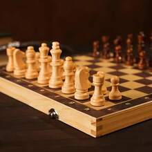 33 piezas Juego de Ajedrez Profesional Plegable - Incluye 16 piezas de ajedrez negras, 16 piezas de ajedrez blancas y 1 tablero de ajedrez - Caja de regalo premium, juego portátil y de mesa amigable para viajes, set esencial para entusiastas del ajedrez - Multicolor - Ver 10