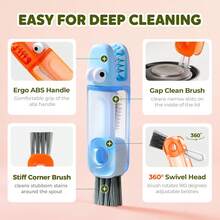 3-In-1 Cup Lid Crevice Cleaning Brush Set, Multi-Functional Bottle Cleaning Brush, Silicone Cup Lid Crevice Cleaner, Home Kitchen Crevice Cleaning Tool (Three Colors) - View 2