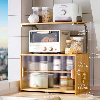 Home Kitchen Sideboard Buffet Cabinet Freestanding Storage Cupboard Tabletop Dish Rack Tea Cabinet Organizer